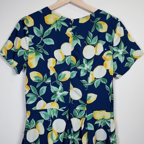 Eshakti Lemon Print  Short Sleeve Dress - Picture 9 of 11
